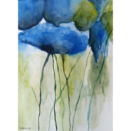 Paulina Lebida - obrazy akwarela - Kwiaty 2-  akwarela formatu 24/18 cm foto #1