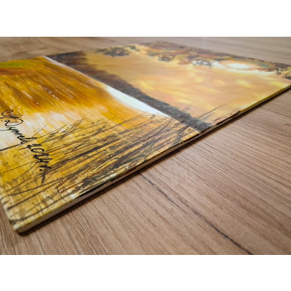 Marzena Dymek - obrazy akryl - ZESTAW RĘCZNIE MALOWANYCH OBRAZÓW - DYPTYK ŚWIATŁO W LIŚCIACH UWIĘZIONE foto #4