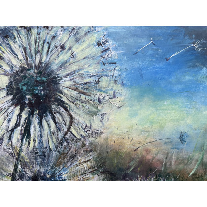 Krystyna Nowak - obrazy olejne - Dmuchawce 2 (70x50 cm) foto #1