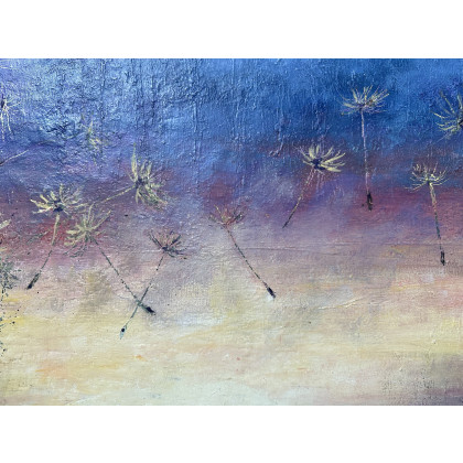 Krystyna Nowak - obrazy olejne - Dmuchawce 3 (70x50 cm) foto #2