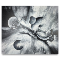 BLACK AND WHITE GALAXY - MONOCHROMATYCZNY OBRAZ INSPIROWANY KOSMOSEM, 60X70