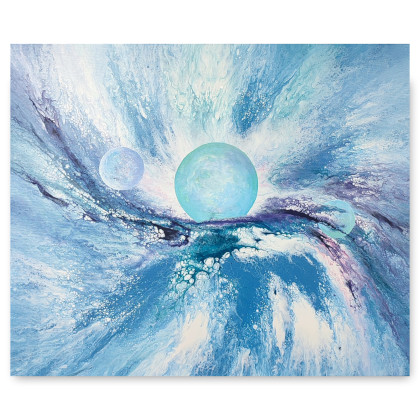 Crystal Ball - Abstrakcja na płótnie 50x60, Elżbieta Hanarz, obrazy akryl