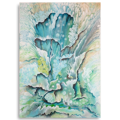 Rafa koralowa - Abstrakcja na płótnie 50x70, Elżbieta Hanarz, obrazy akryl