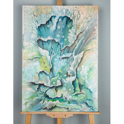 Elżbieta Hanarz - obrazy akryl - Rafa koralowa - Abstrakcja na płótnie 50x70 foto #1