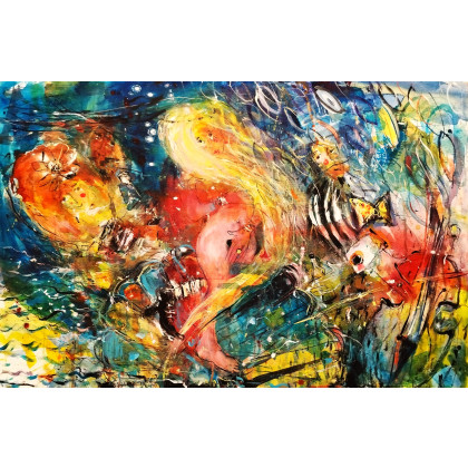 Narodziny Wenus...., Dariusz Grajek, olej + akryl