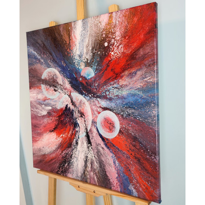 Elżbieta Hanarz - obrazy akryl - Kosmiczna abstrakcja na płótnie 60x60 foto #3