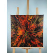 Płomienna energia - Pouring na płótnie 50x50