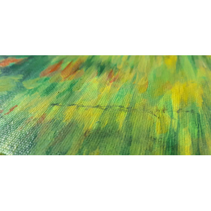 Marzena Dymek - obrazy akryl - PEJZAŻ AKRYLOWY RĘCZNIE MALOWANY NA PŁÓTNIE REFLEKSY SCHYŁKU LATA - 30x24cm foto #3