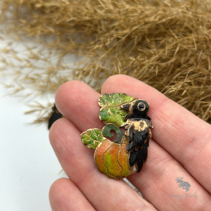 Kolczyki Dynia i Kruk Handmade, Buggy Jewels, kolczyki 