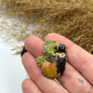 Kolczyki Dynia i Kruk Handmade