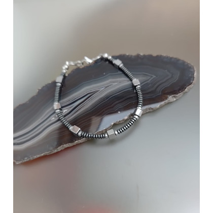 unikatart - bransoletki - Bransoletka Hematyt Kostka i Dyski foto #1