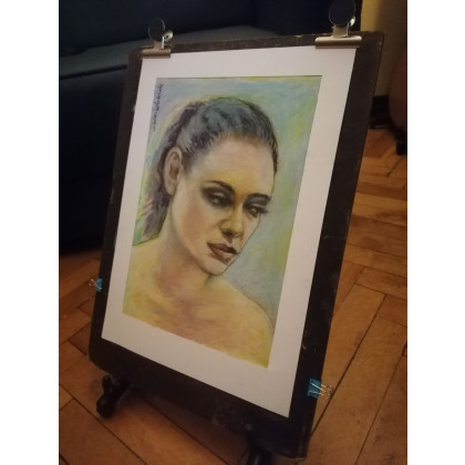 Dariusz Kaźmierczak - pastele olejne - Kobieta z Wymyśloną Twarzą foto #1