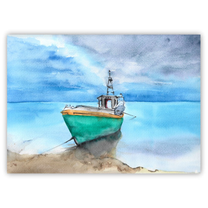 Nad morzem - akwarela, Magdalena Malik, obrazy akwarela