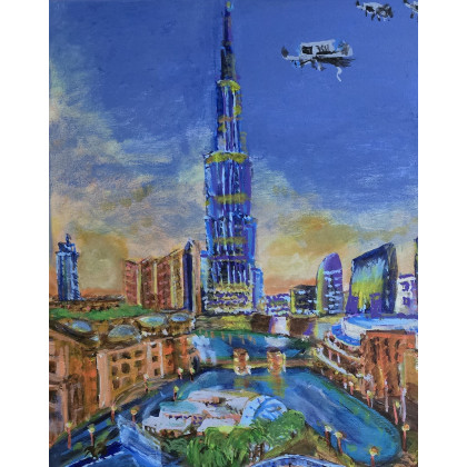 Fly Dubai ?, Krystyna Mościszko, obrazy akryl