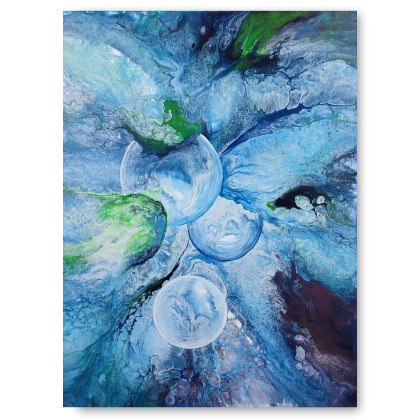 Woda - Obraz abstrakcjyjny na płótnie 30x40, Elżbieta Hanarz, obrazy akryl