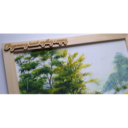 Marzena Dymek - obrazy akryl - GOTOWY ZESTAW DO DOMU LUB NA PREZENT - RĘCZNIE MALOWANY OBRAZ Z RAMĄ I MOTTO foto #1