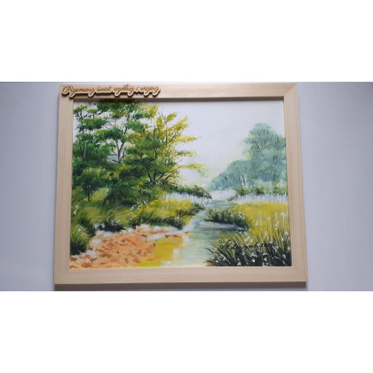 Marzena Dymek - obrazy akryl - GOTOWY ZESTAW DO DOMU LUB NA PREZENT - RĘCZNIE MALOWANY OBRAZ Z RAMĄ I MOTTO foto #3