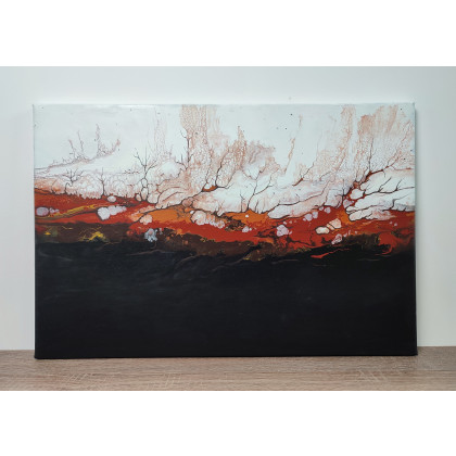 Elżbieta Hanarz - obrazy akryl - Lawa - Abstrakcja na płótnie 40x60 foto #1