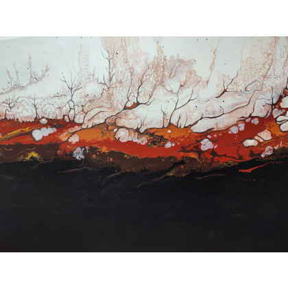 Elżbieta Hanarz - obrazy akryl - Lawa - Abstrakcja na płótnie 40x60 foto #2