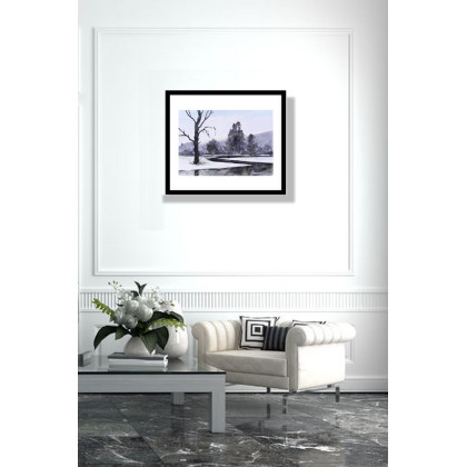 Jolanta Frankiewicz - obrazy akwarela - Pejzaż z drzewem - minialistyczna akwarela A4 foto #3