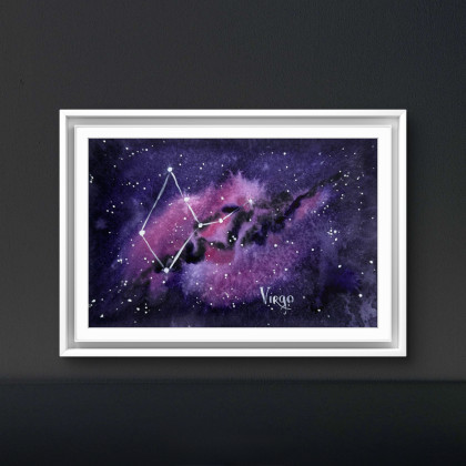 Akwarela A5  Gwiazdozbiór Panny, Yunona Kucherevska, obrazy akwarela
