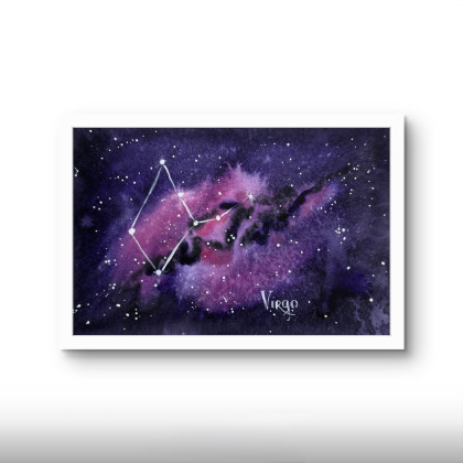 Yunona Kucherevska - obrazy akwarela - Akwarela A5  Gwiazdozbiór Panny foto #1
