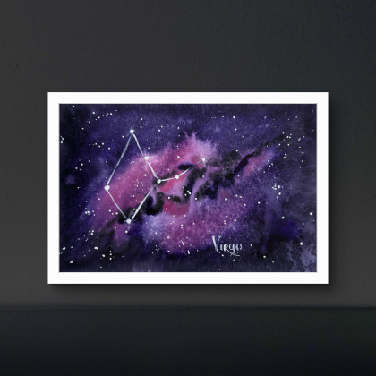 Yunona Kucherevska - obrazy akwarela - Akwarela A5  Gwiazdozbiór Panny foto #2