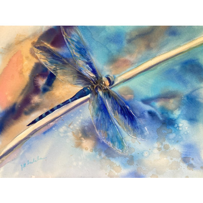 Bleu turquoise, Joanna Magdalena, obrazy akwarela