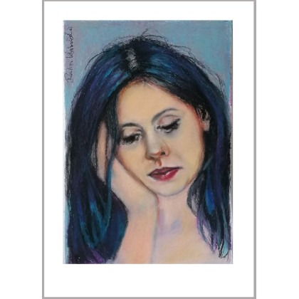 Dariusz Kaźmierczak - pastele olejne - Na dżinsowym tle foto #1