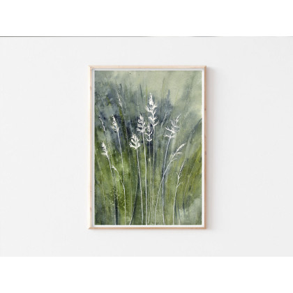 Akwarela A4.  Trawy, Małgorzata Domańska ART, obrazy akwarela
