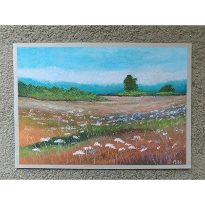 Paulina Lebida - pastele suche - Wiosenna łąka -rysunek pastele foto #2