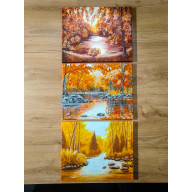WYPRZEDAŻ KOLEKCJI - TRYPTYK NATURY AKRYLOWY JESIENNE ŚWIATŁO - 90CM X 24CM