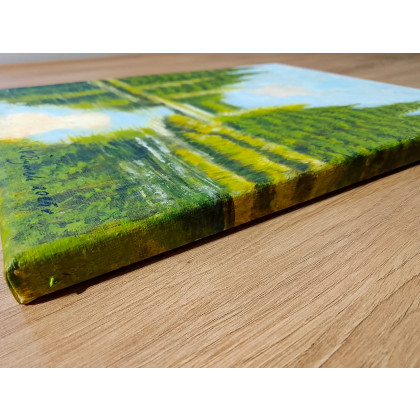 Marzena Dymek - obrazy akryl - WYPRZEDAŻ KOLEKCJI - DYPTYK NATURY AKRYLOWY PORANEK I ZMIERZCH - 48cm x 30cm foto #2