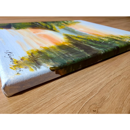 Marzena Dymek - obrazy akryl - WYPRZEDAŻ KOLEKCJI - DYPTYK NATURY AKRYLOWY PORANEK I ZMIERZCH - 48cm x 30cm foto #4