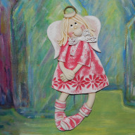 ELŻBIETKA MA POMYSŁ - ANIOŁEK Z MASY SOLNEJ, PREZENT, DEKORACJA