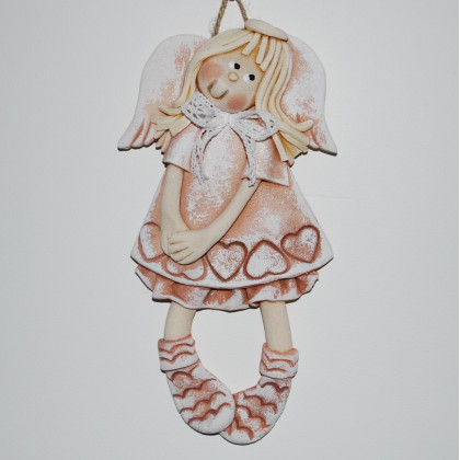 magosza - anioły i aniołki - Nieśmiało się uśmiecham - aniołek z masy solnej, prezent, dekoracja foto #1