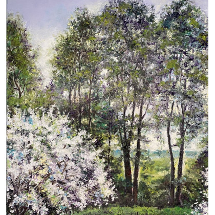 Myroslava Burlaka - obrazy olejne - Wiosenna zieleń i kwitnące drzewa. foto #2