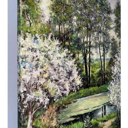 Myroslava Burlaka - obrazy olejne - Wiosenna zieleń i kwitnące drzewa. foto #3