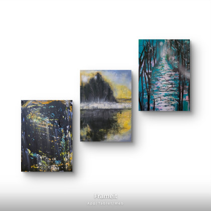 Ewa Mościszko - obrazy tech. mieszana - Kompozycja lesna foto #2