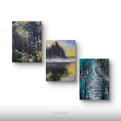 Ewa Mościszko - obrazy tech. mieszana - Kompozycja lesna foto #3