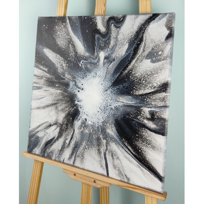 Elżbieta Hanarz - obrazy akryl - Gwiezdny rozbłysk - Abstrakcja akrylowa na płótnie 50x50 foto #2