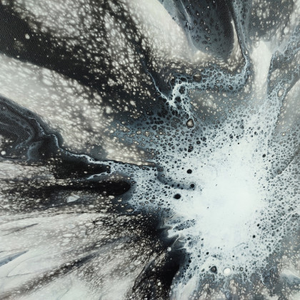 Elżbieta Hanarz - obrazy akryl - Gwiezdny rozbłysk - Abstrakcja akrylowa na płótnie 50x50 foto #3