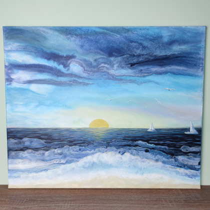 Elżbieta Hanarz - obrazy akryl - Nad morzem - Krajobraz na płótnie 50x60 foto #1