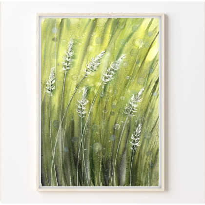 Akwarela A4.  Trawy, Małgorzata Domańska ART, obrazy akwarela