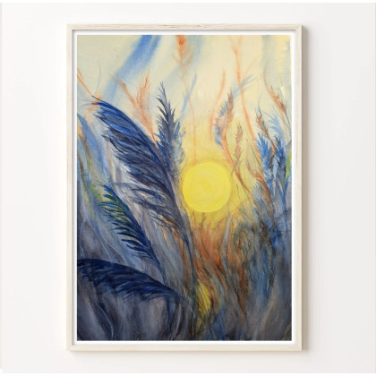 Akwarela A3. Trawy, Małgorzata Domańska ART, obrazy akwarela