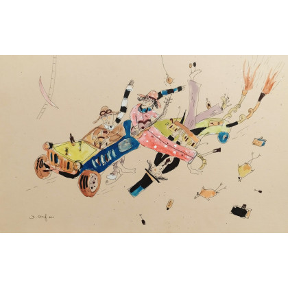 Dariusz Grajek - obrazy tech. mieszana - Zwariowany automobil.... foto #1