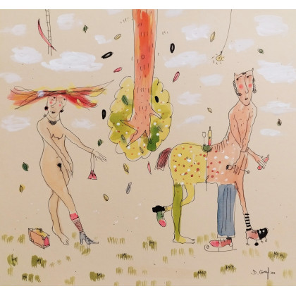 Ewa i centaur..., Dariusz Grajek, obrazy tech. mieszana