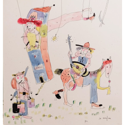 Królewna i Don Kichot...., Dariusz Grajek, obrazy tech. mieszana