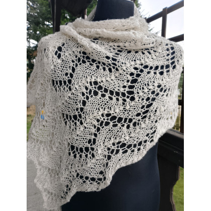 Szal mgiełka z kwiatami, Danuta Zgoł, chusty,apaszki