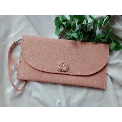 Soutacheria - kopertówki - Łososiowa kopertówka, brzoskwiniowa torebka, morelowa kopertówka, kopertówka do ręki foto #2